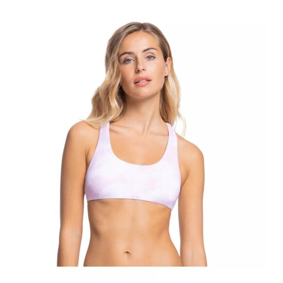 Roxy Women's Sea And Waves Tie Dye Reversible Athletic Swimsuit Bikini Top - Picture 2 of 6